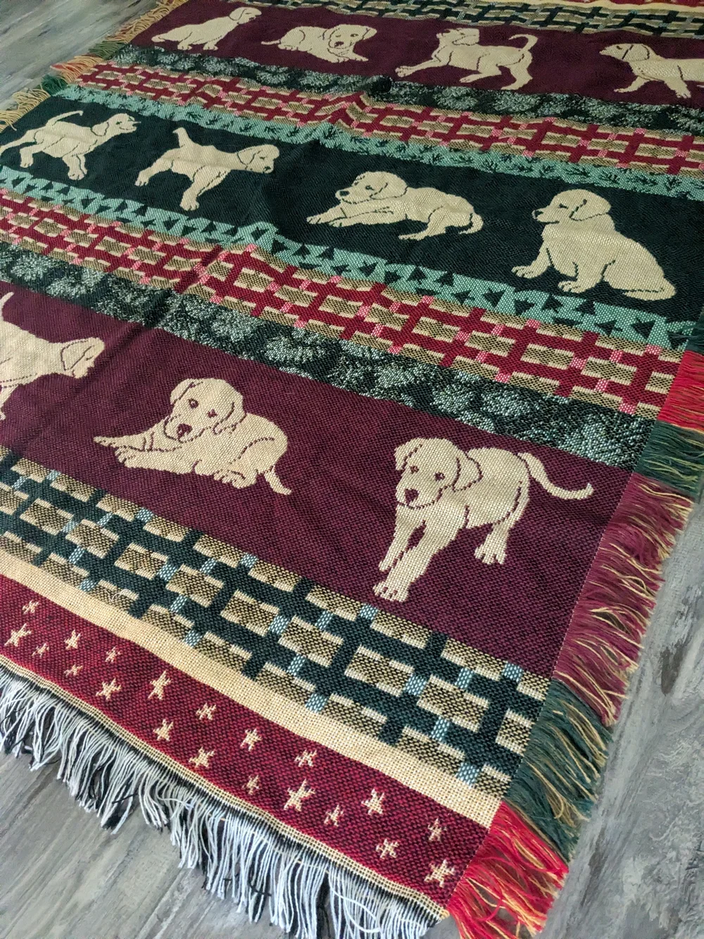 Labrador Puppy Tapestry Throw Blanket